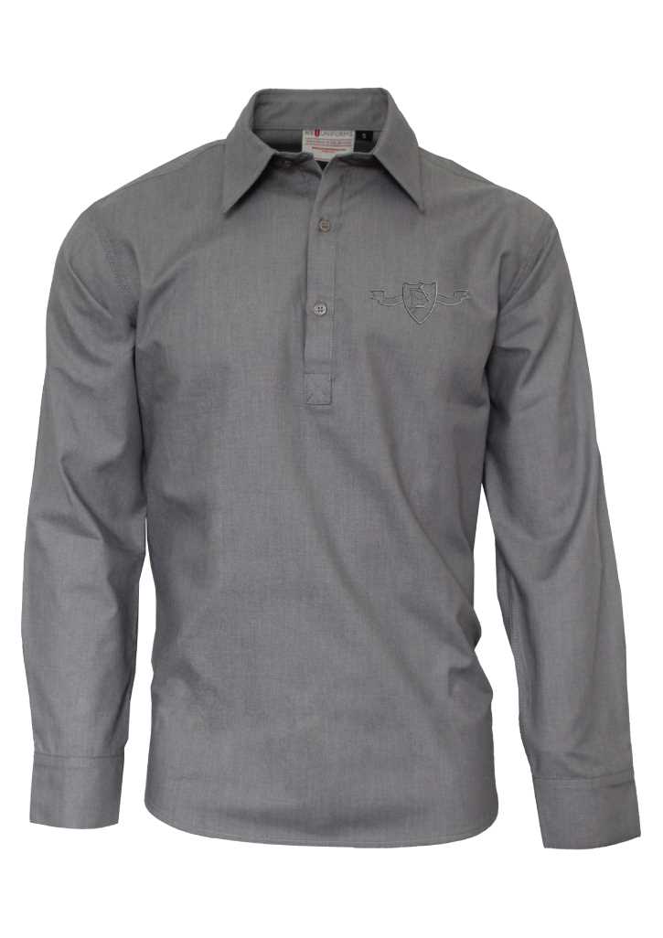 St Brendan's School Long Sleeve Shirt Grey